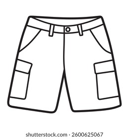 shorts with pockets simple black and white vector