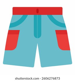 Shorts with pockets  vector on white background.