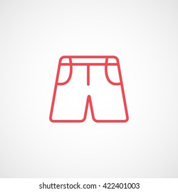 Shorts Red Flat Icon On White Background