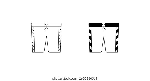 Icono de conjunto de pantalones cortos con fondo blanco Vector Ilustración de stock
