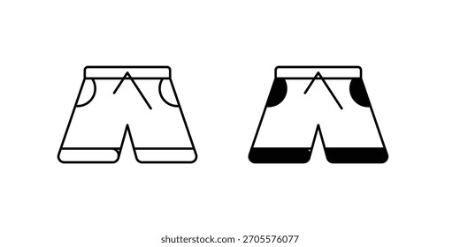 Icono de conjunto de pantalones cortos con fondo blanco Vector Ilustración de stock