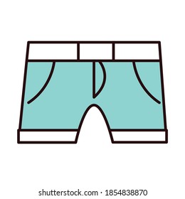 shorts with strap male clothes vector illustration line and fill icon