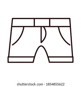 shorts with strap male clothes vector illustration line icon