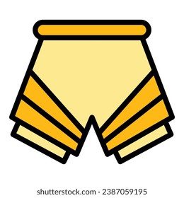 Shorts textile icon outline vector. Fashion workout. Gym online color flat