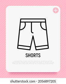 Shorts thin line icon. Modern vector illustration of summer clothing.