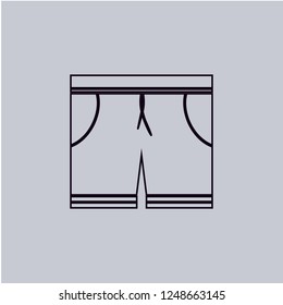 Shorts vector icon. Modern, simple, isolated, flat best quality icon for web site designs or mobile apps. Vector illustration.