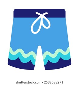 Ilustración vectorial de Versiones cortas. Diseño de emoji de icono de pantalones cortos simples.