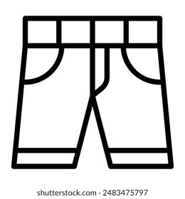 Shorts Vector Line Icon Design