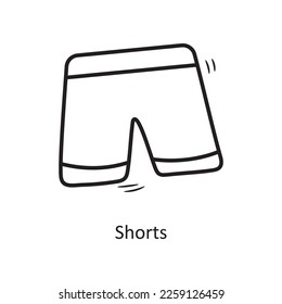 Shorts vector outline Icon Design illustration. Olympic Symbol on White background EPS 10 File