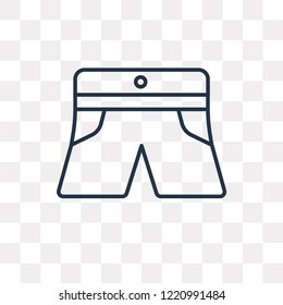Shorts vector outline icon isolated on transparent background, high quality linear Shorts transparency concept can be used web and mobile