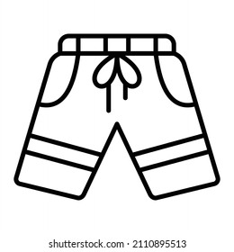 Icono De Contorno Del Vector De Cortas Aislado En Fondo Blanco
