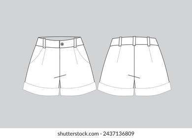 shorts vector tailored shorts drawing woman shorts fashion illustration