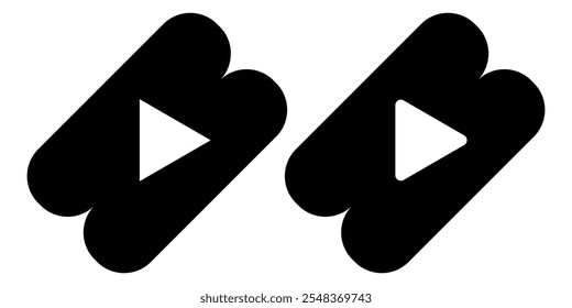 Shorts video icon. Video icons. Play buttons. Vector illustration.