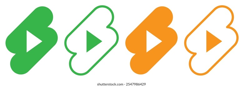 Video Shorts Ilustración vectorial de iconos sobre fondo aislado EPS 10.
