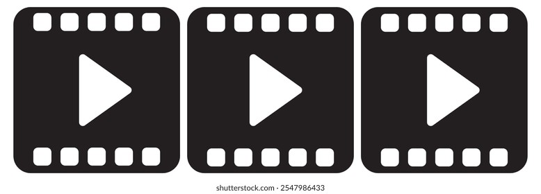 kurze Video-Symbol, Vektorgrafik auf isoliertem Hintergrund, Folge 10.