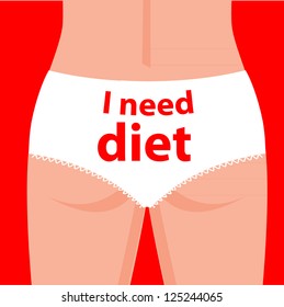 Cortometrajes con las palabras "Necesito dieta". Vector