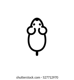 Short-tailed rodent, homemade hamster gungari. Minimalistic vector icon, stylish icon for web and print. Marking a feed a pet rodent hamster mouse small