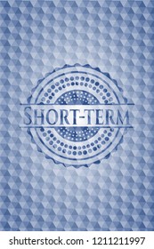 Short-term blue hexagon emblem.