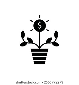 Short-term capital appreciation icon Vector flat thin line illustration