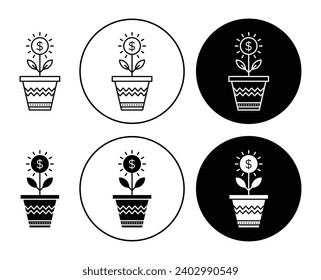 Short-Term Capital Appreciation vector icon set suitable for apps and websites UI designs.