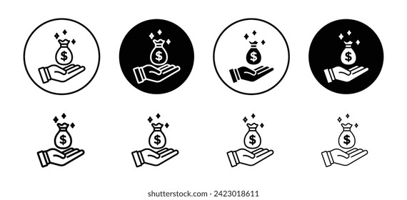 Short-term capital appreciation vector icon set collection. Short-term capital appreciation Outline flat Icon.