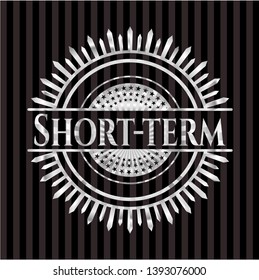Short-term silver badge or emblem. Vector Illustration. Mosaic.