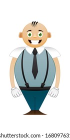 shorty office man on white background