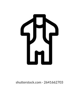 Shorty wetsuit. Editable stroke vector icon.