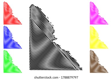Shoshone County, Idaho (U.S. county, United States of America, USA, U.S., US) map vector illustration, scribble sketch Shoshone map