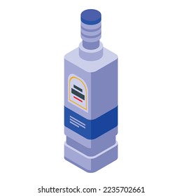 Shot alcohol bottle icon isometric vector. Tequila lime. Bar drink