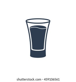 Shot Of Alcohol Strong Drink. Glass. Vector Illustration.