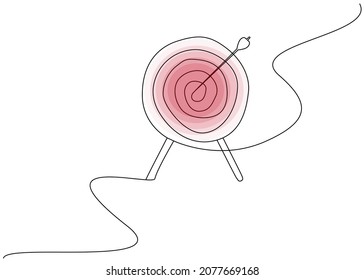 shot arrow stands on target board drawing concept. Background for finance, business industry targets. advertising web target design