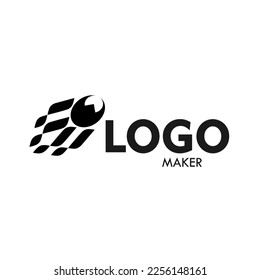 shot ball logo with black and white flame tail