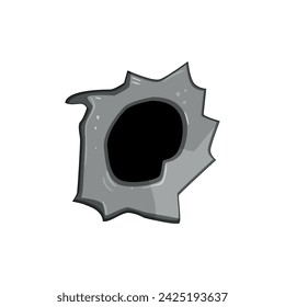 Kugelloch Cartoon. Target Metall, Crack War, Glas Militär Kugelloch Zeichen. isoliertes Symbol Vektor-Illustration