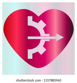 Shot by archery in love vector illustration