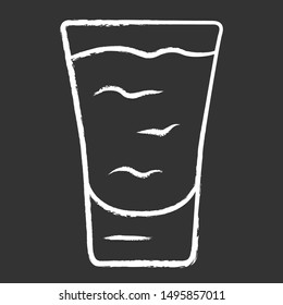 Shot Chalk Icon. Cocktail In Glass. Alcoholic Drink. Tumbler With Shooter. Beverage For Party, Celebration. Mix For Fast Consumption. Isolated Vector Chalkboard Illustration