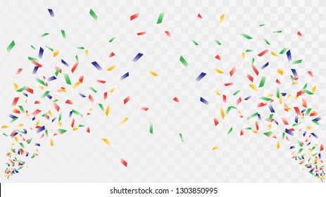 Shot of confetti crackers on a transparent background, celebration and celebration, fun decorations