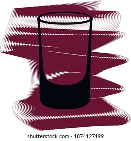 Icono de bebida caliente de un set. Icono sobre ondas vírgenes aisladas en fondo blanco. Vector