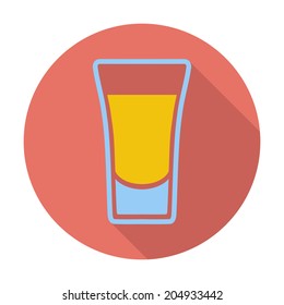 Shot drink. Single flat color icon. Vector illustration.