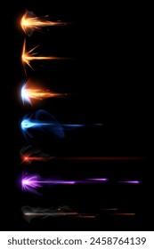 Shot flash effects on black background