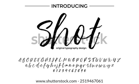 Shot Font Stylish brush painted an uppercase vector letters, alphabet, typeface