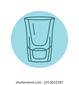 Shot glass black line icon. Dishware. Pictogram for web page, mobile app, promo.