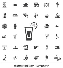 Shot glass icon isolated on white background. Vector illustration. restaurant set of icons