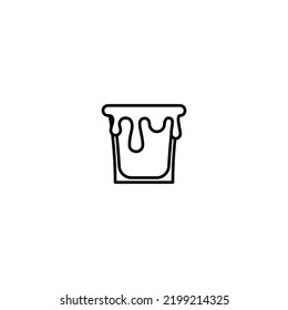 shot glass icon with overfilled with water on white background. simple, line, silhouette and clean style. black and white. suitable for symbol, sign, icon or logo