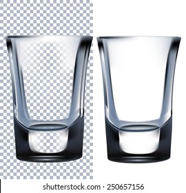  Shot glass. Isolated On White Background. Vector Illustration.