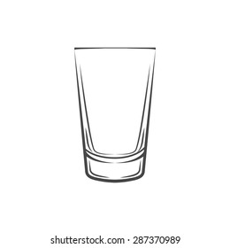Shot Glass. Isolated On White Background. Vector Illustration.