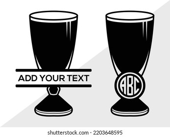 Shot Glass Monogram SVG Printable Vector Illustration