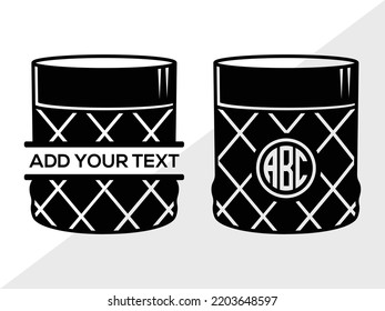 Shot Glass Monogram SVG Printable Vector Illustration