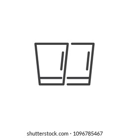 Shot Glasses outline icon. linear style sign for mobile concept and web design. Two glasses simple line vector icon. Symbol, logo illustration. Pixel perfect vector graphics