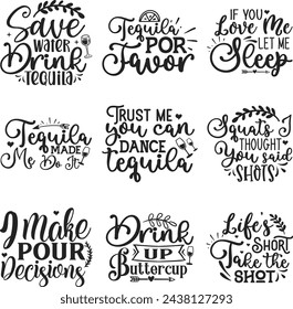 Shot Glasses Quotes Bundle Designs
